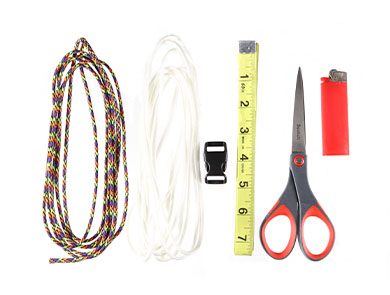 Supplies needed for the solomon v bar paracord bracelet